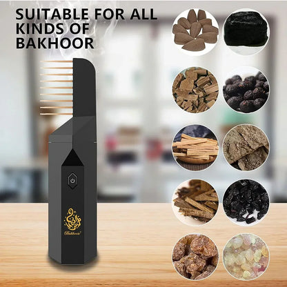 Bakhoor Rechargeable Perfume Smart Hair Comb and Diffuser
